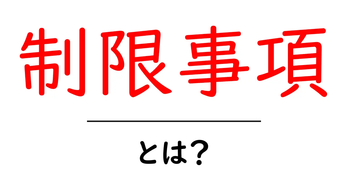 制限事項とは？知っておきたい重要ポイント共起語・同意語も併せて解説！