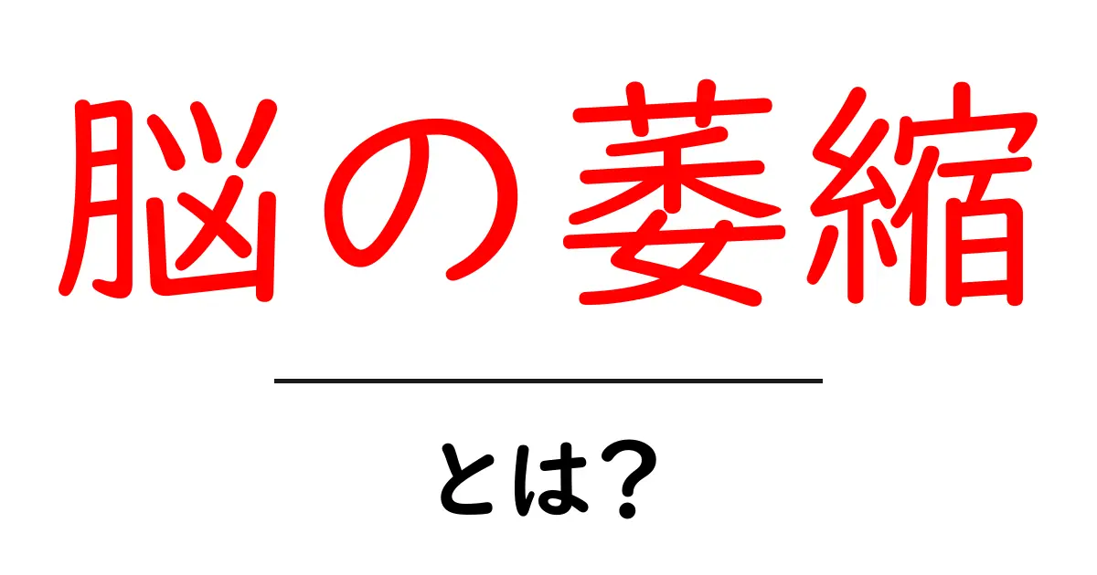 脳の萎縮とは?その原因や症状、対策をわかりやすく解説!共起語・同意語も併せて解説!