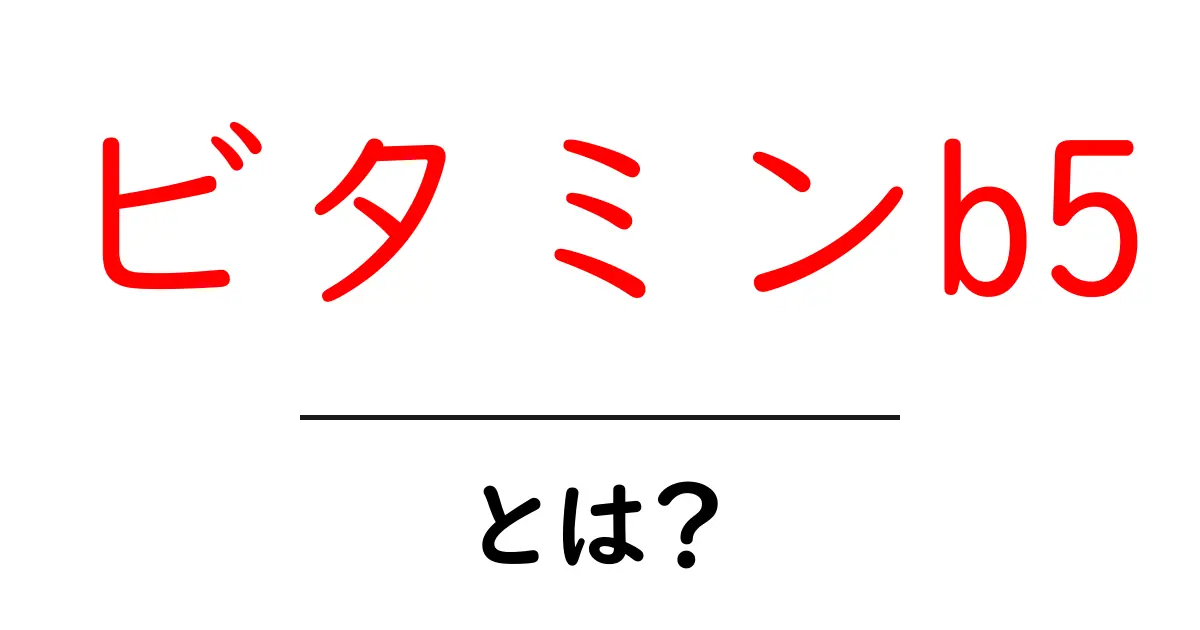 ビタミンB5とは?その効果と魅力を徹底解説!共起語・同意語も併せて解説!