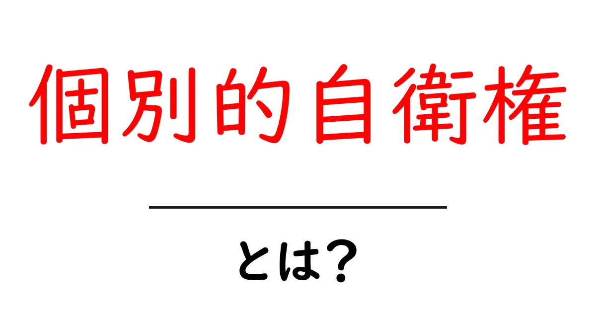 個別的自衛権とは?わかりやすく解説します!共起語・同意語も併せて解説!