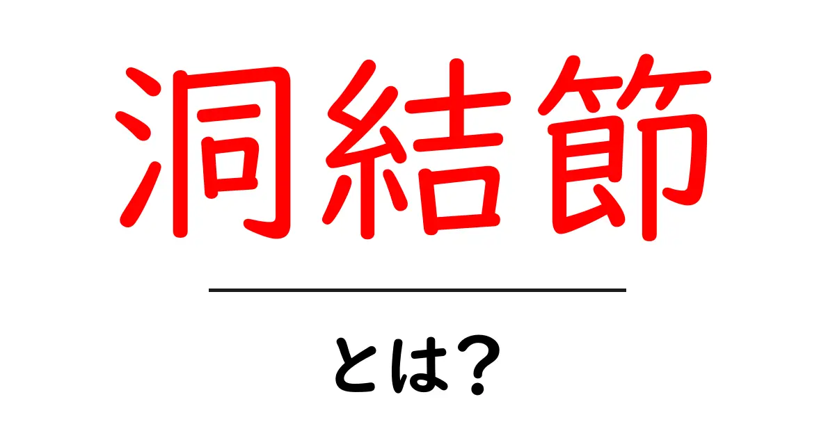 洞結節とは?その役割と重要性をわかりやすく解説共起語・同意語も併せて解説!