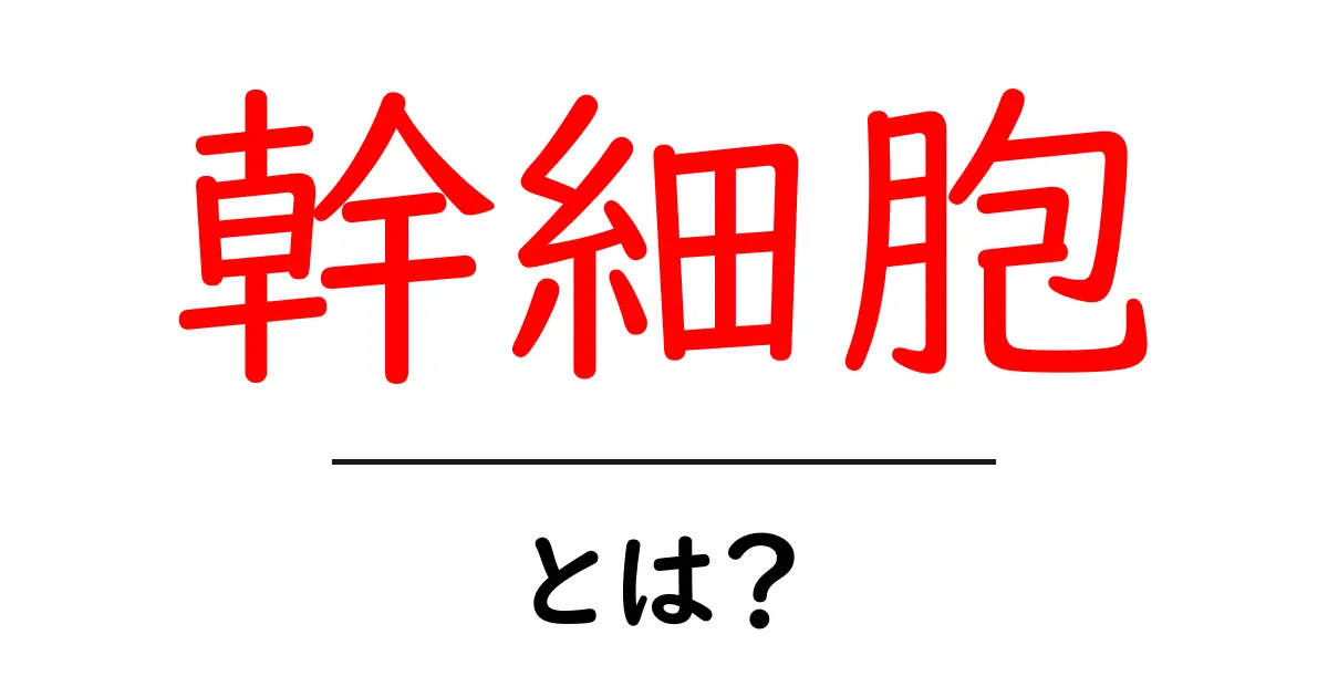 幹細胞とは?魔法の細胞が未来を変える!共起語・同意語も併せて解説!