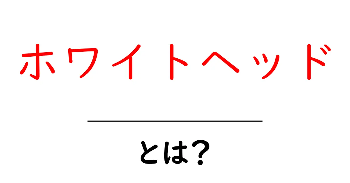 ホワイトヘッドとは?知っておきたい基礎知識と対策共起語・同意語も併せて解説!