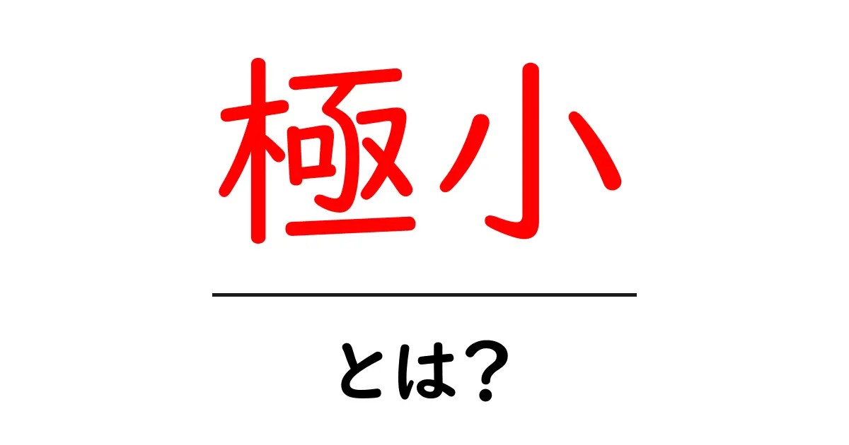 極小とは?私たちの日常に潜む小さな世界を探る共起語・同意語も併せて解説!