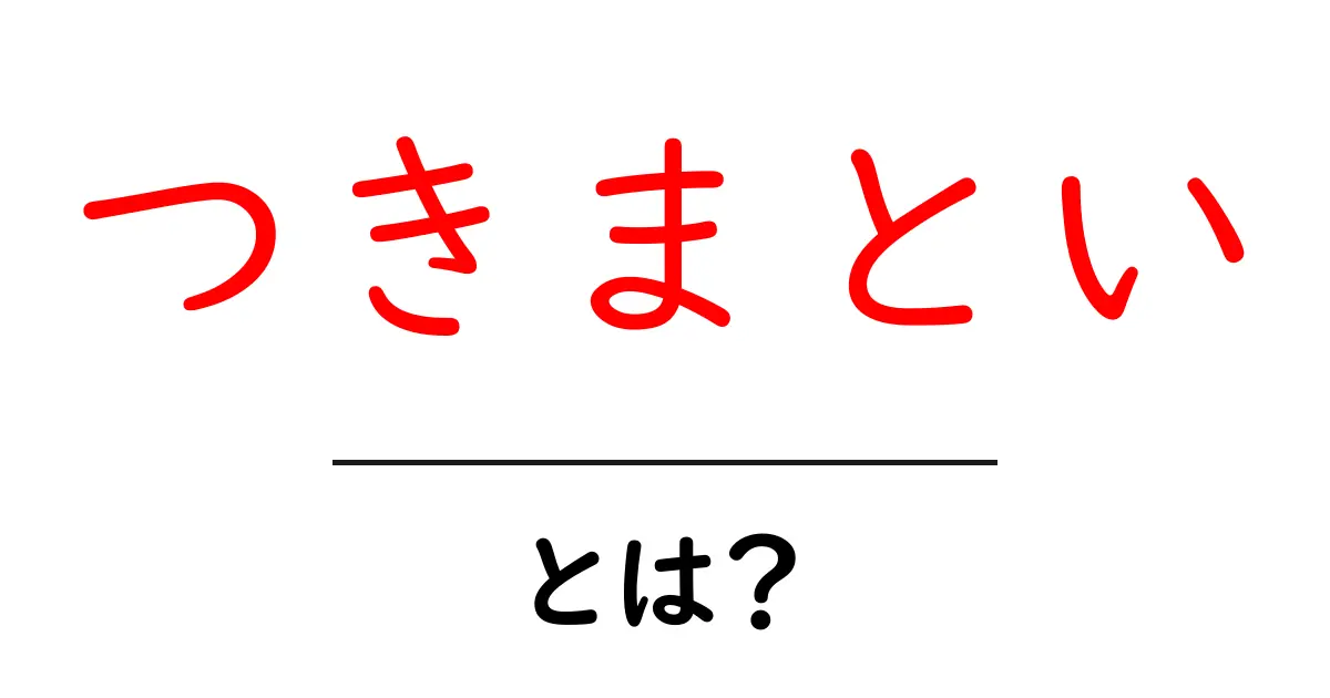 つきまといとは?その意味や影響をわかりやすく解説!共起語・同意語も併せて解説!