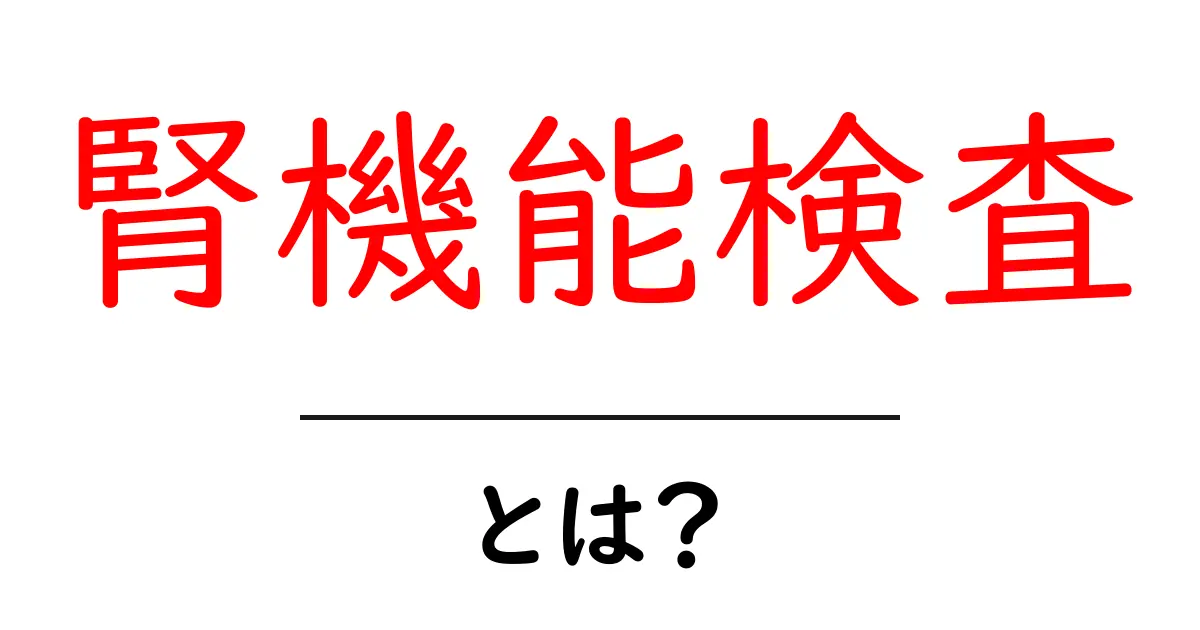 腎機能検査とは?健康を守るための重要な検査について解説共起語・同意語も併せて解説!