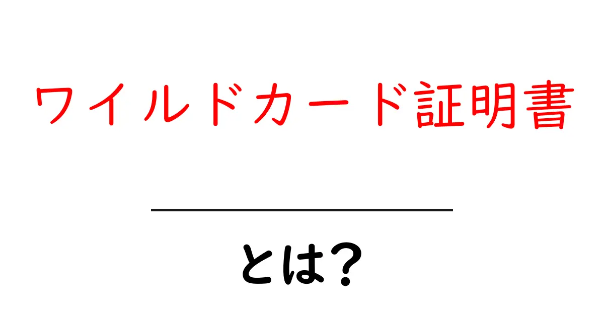「ワイルドカード証明書」とは?パソコンやインターネットの安全を守る重要な仕組み共起語・同意語も併せて解説!