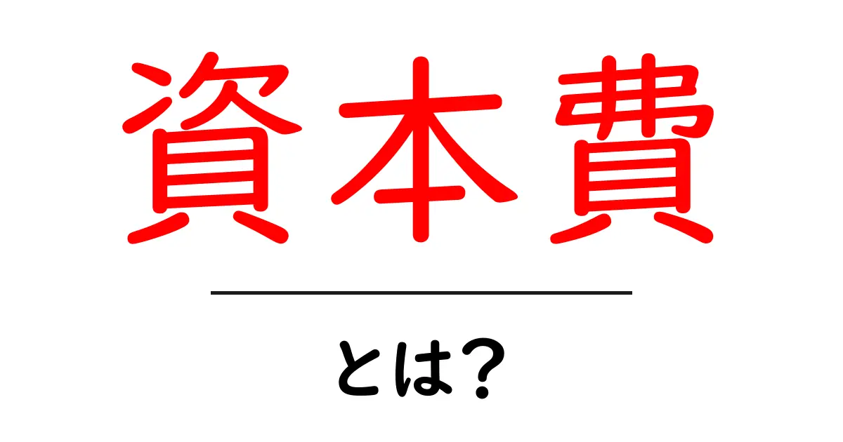 資本費とは？簡単に理解するための基礎知識共起語・同意語も併せて解説！