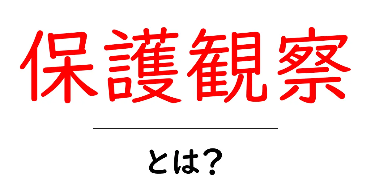 保護観察とは?その意味と役割をわかりやすく解説!共起語・同意語も併せて解説!
