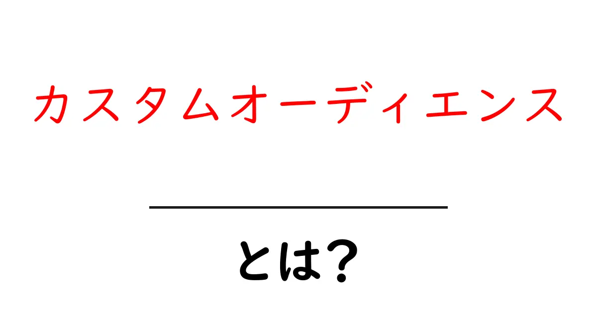 カスタムオーディエンスとは?初心者でもわかる解説共起語・同意語も併せて解説!
