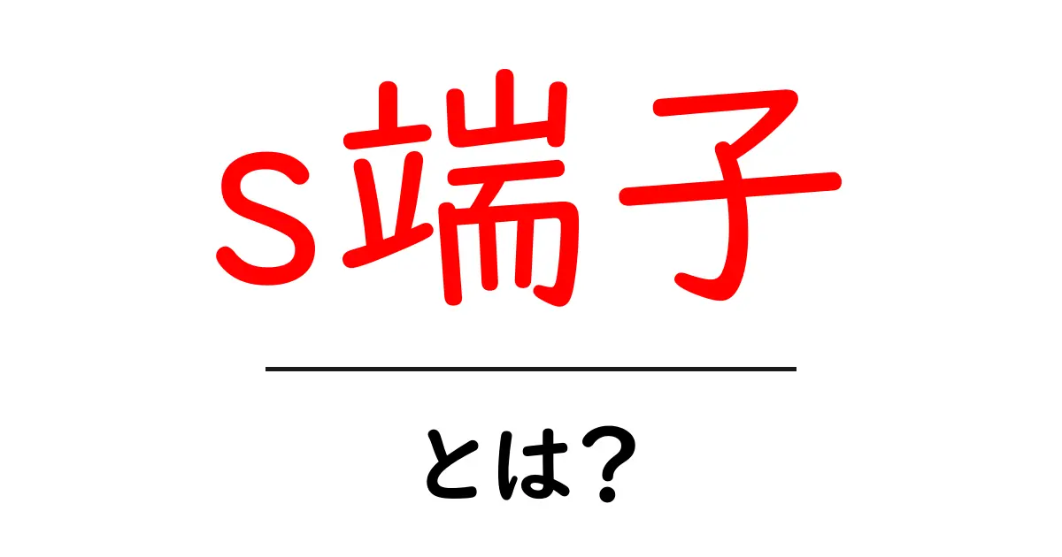 s端子とは?見逃せない映像・音声接続の基本を解説!共起語・同意語も併せて解説!