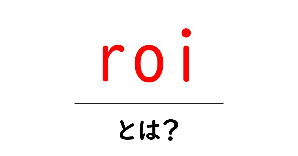 ROIとは?投資の効率を測る重要な指標を解説!共起語・同意語も併せて解説!