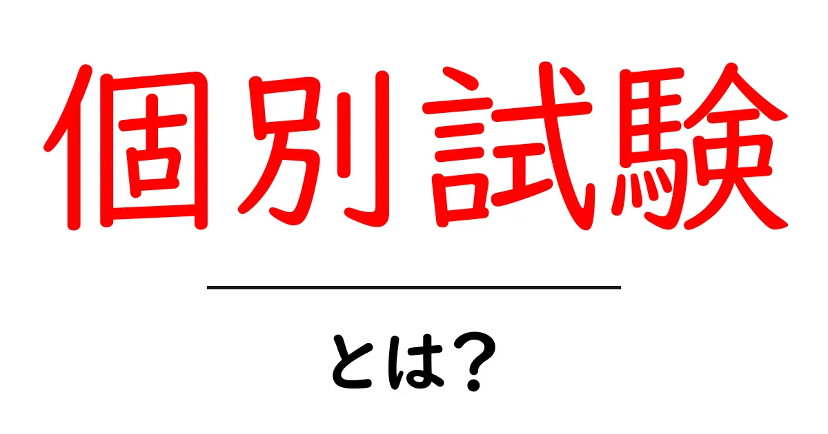 個別試験とは?中学生でもわかる基本情報とポイント解説共起語・同意語も併せて解説!
