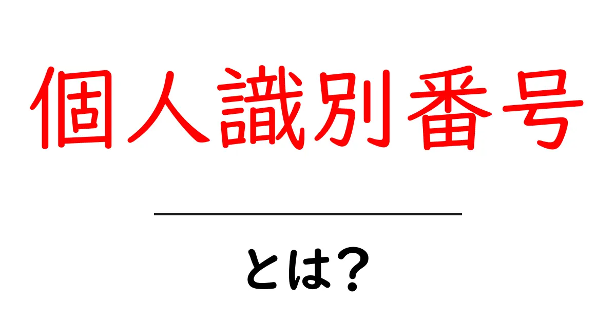 個人識別番号とは?あなたが知っておくべき重要ポイントを解説!共起語・同意語も併せて解説!