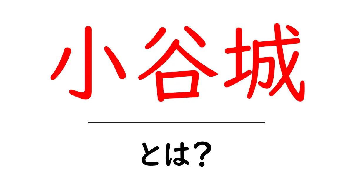 小谷城とは?歴史と魅力を徹底解説!共起語・同意語も併せて解説!