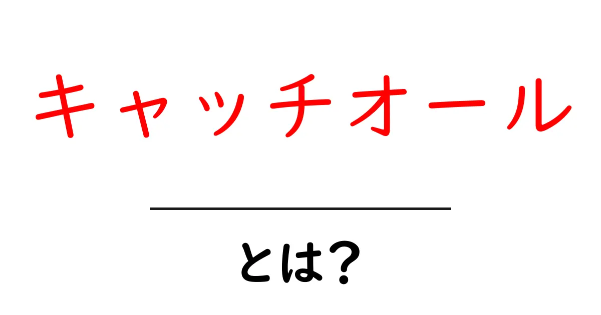 キャッチオールとは?意味と使い方を分かりやすく解説!共起語・同意語も併せて解説!
