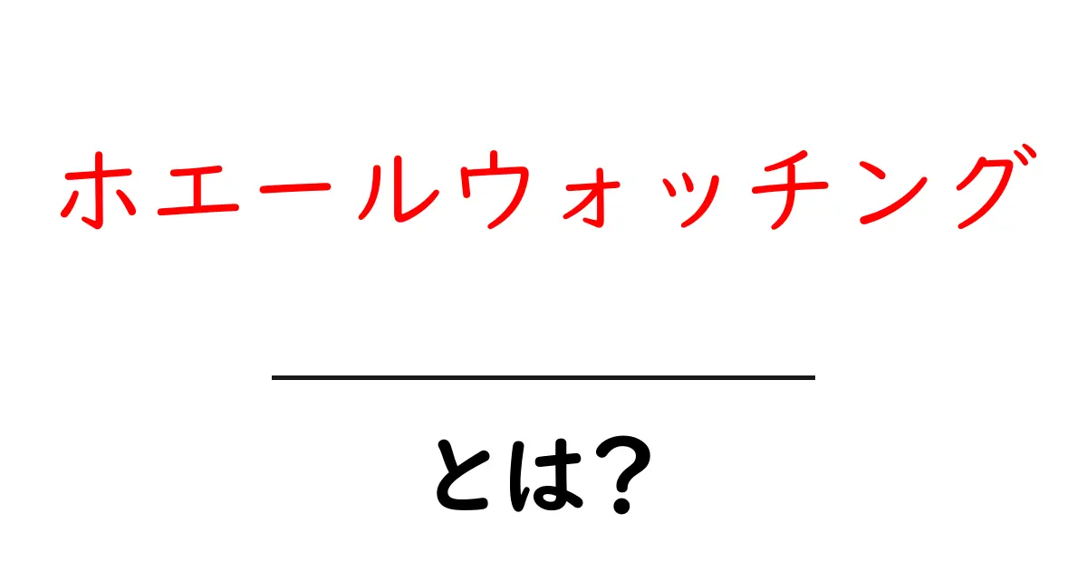ホエールウォッチングとは?その魅力と楽しみ方を徹底解説!共起語・同意語も併せて解説!