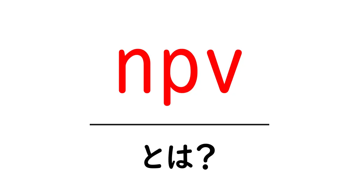 NPVとは?初心者にも分かるキャッシュフローの新しい見方共起語・同意語も併せて解説!