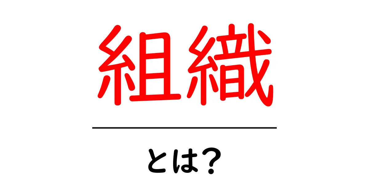 組織とは？現代社会における重要な役割を解説！共起語・同意語も併せて解説！