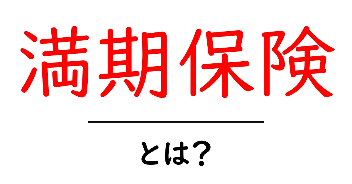 満期保険とは?その仕組みとメリットをわかりやすく解説!共起語・同意語も併せて解説!