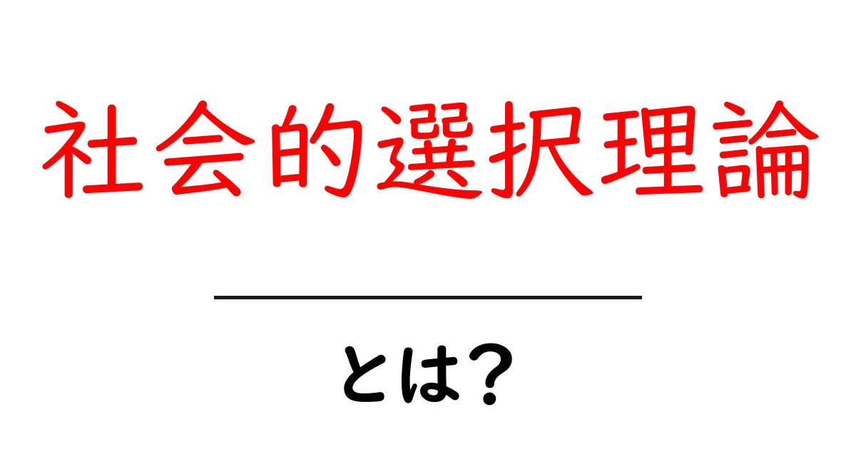 社会的選択理論とは?私たちの選択がどう決まるかを解説!共起語・同意語も併せて解説!