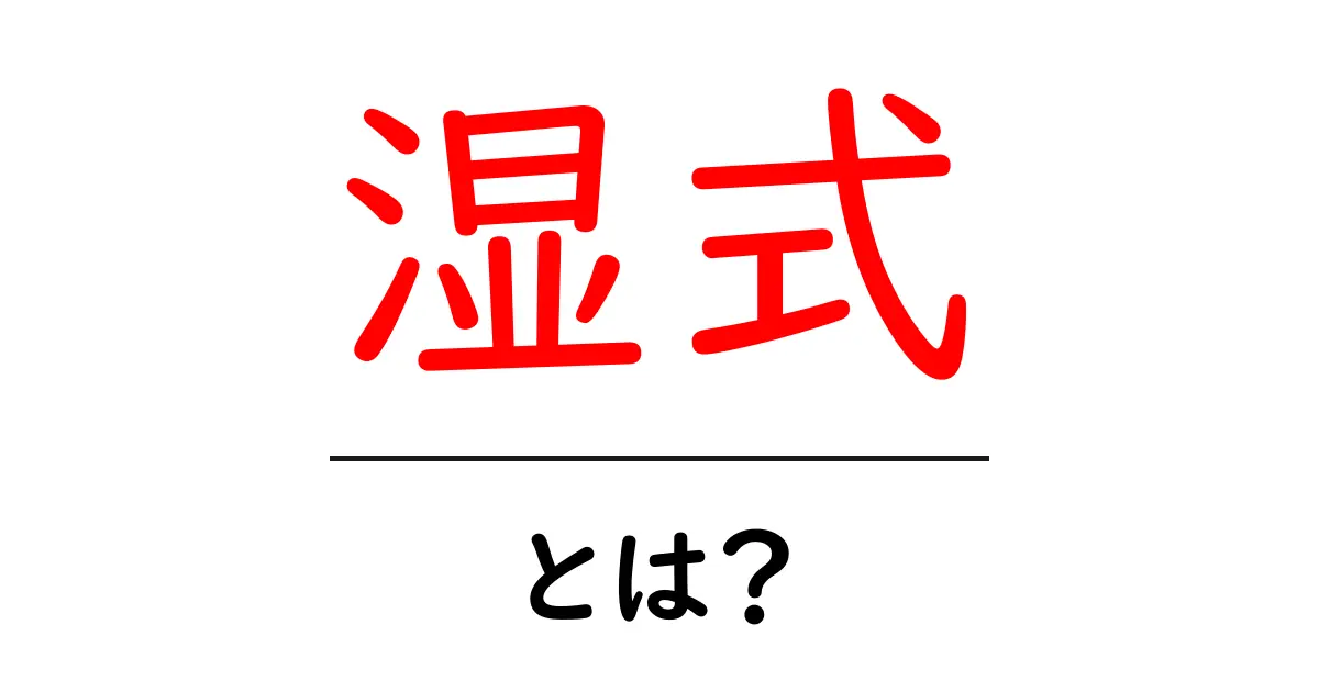 湿式とは?知っておきたい湿式の基本とその仕組み!共起語・同意語も併せて解説!