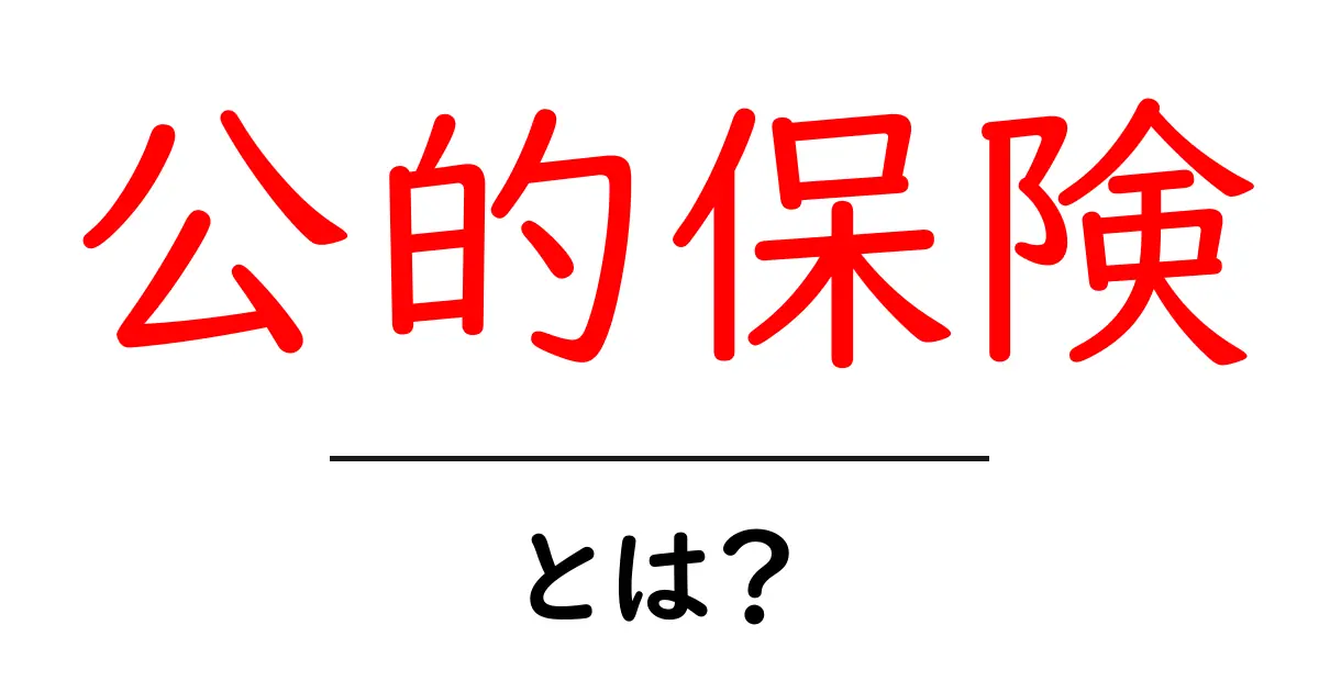 公的保険とは?私たちを守るための大切な制度共起語・同意語も併せて解説!