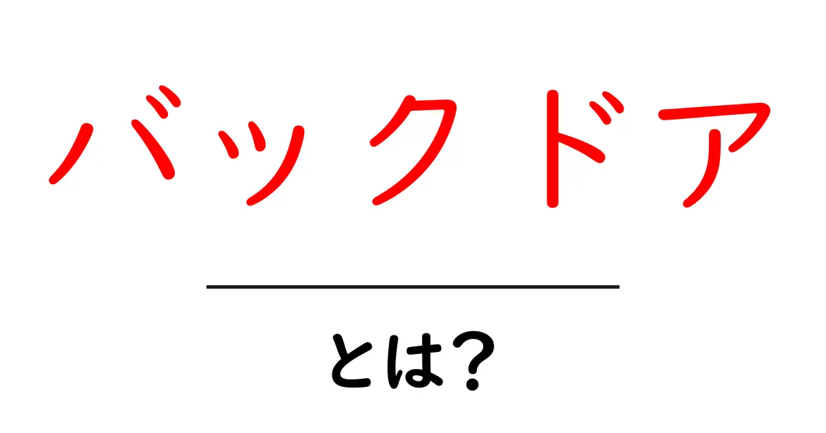 バックドアとは?あなたのデバイスを脅かす隠れた危険!共起語・同意語も併せて解説!