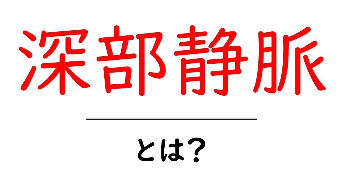 深部静脈とは何か?その機能と健康への影響を解説共起語・同意語も併せて解説!