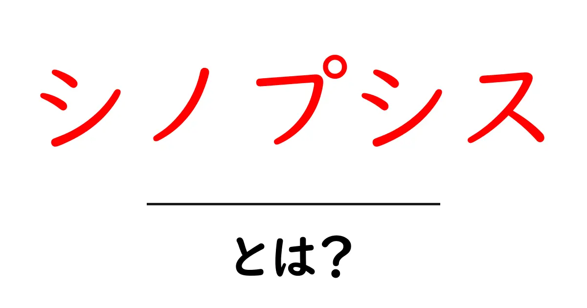 シノプシスとは?その意味と使い方をわかりやすく解説共起語・同意語も併せて解説!