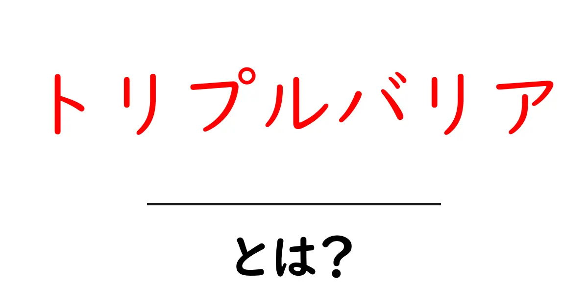 トリプルバリアとは?その特徴と実生活への影響をわかりやすく解説共起語・同意語も併せて解説!
