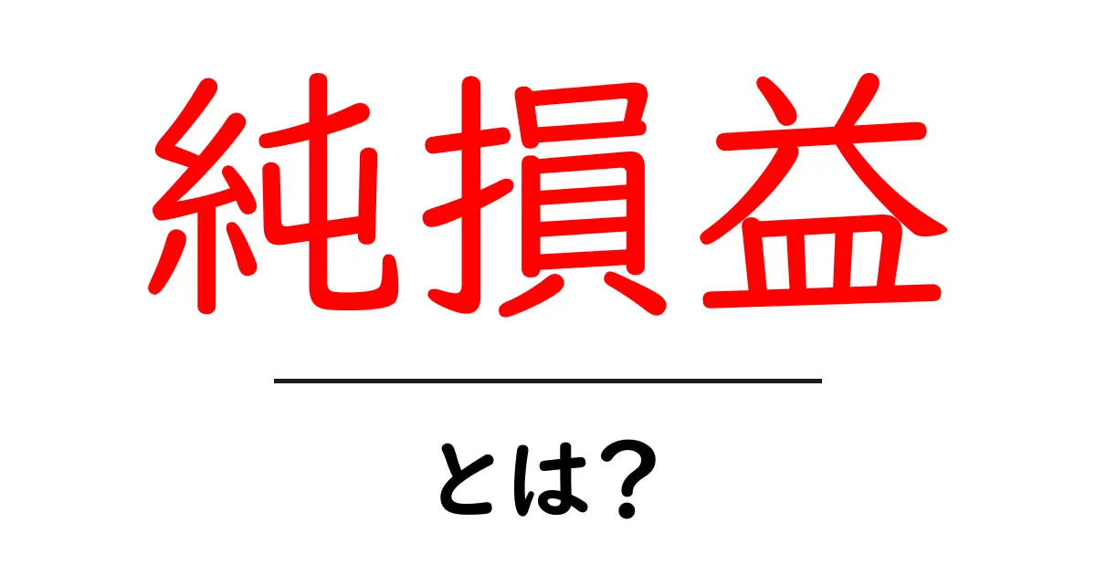 純損益とは?初心者でもわかる基本解説!共起語・同意語も併せて解説!