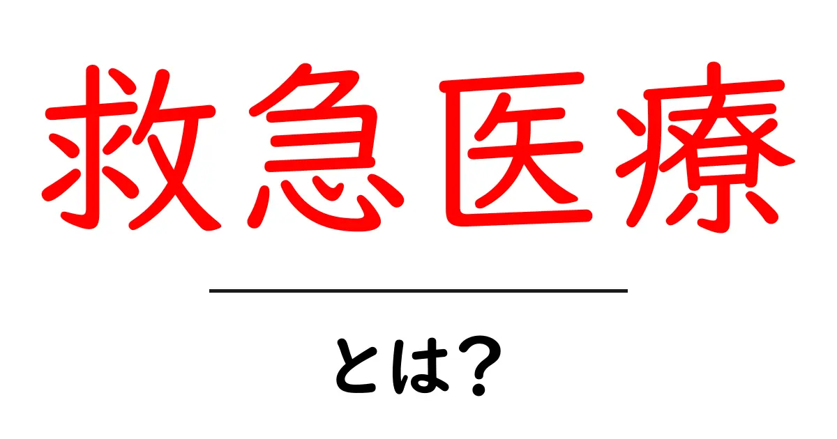 救急医療とは?命を救うための大切な知識とその役割共起語・同意語も併せて解説!
