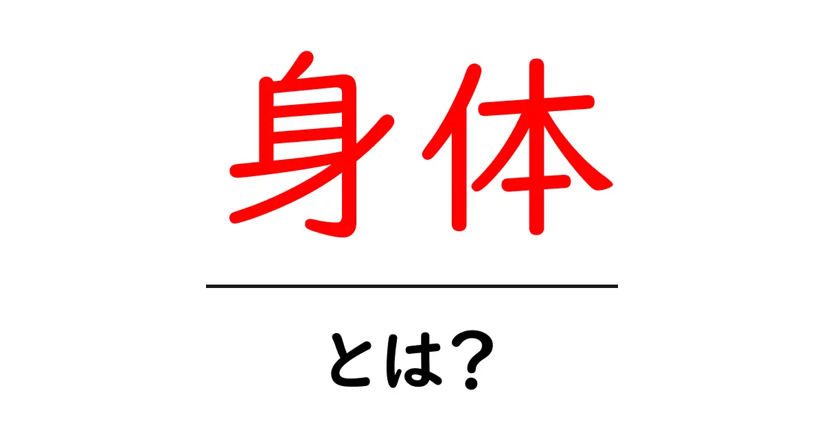身体とは?私たちの身体の重要性と役割を解説します共起語・同意語も併せて解説!
