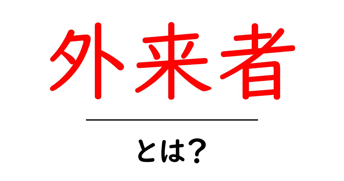 外来者とは?その意味と職場や社会への影響を解説!共起語・同意語も併せて解説!
