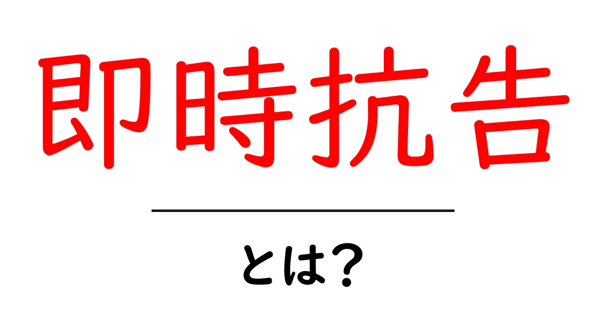 即時抗告とは?知られざる法的手続きを解説共起語・同意語も併せて解説!