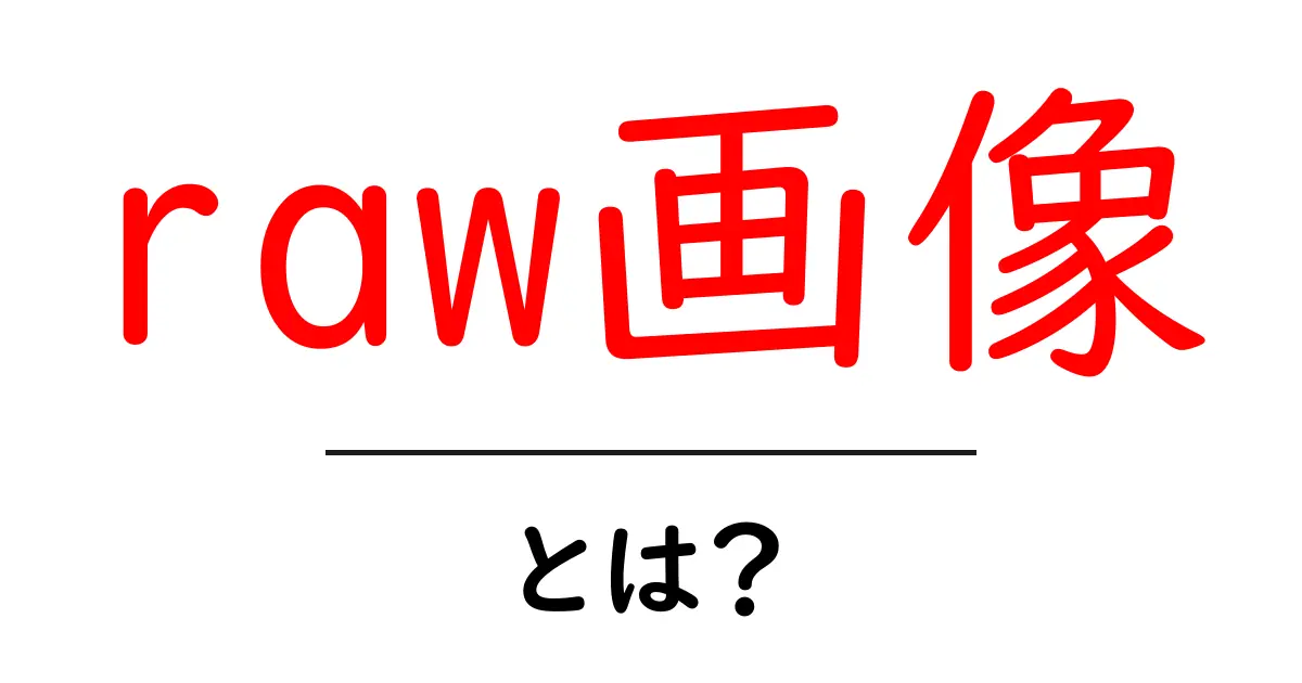 raw画像とは?初心者にもわかるその魅力と使い方共起語・同意語も併せて解説!