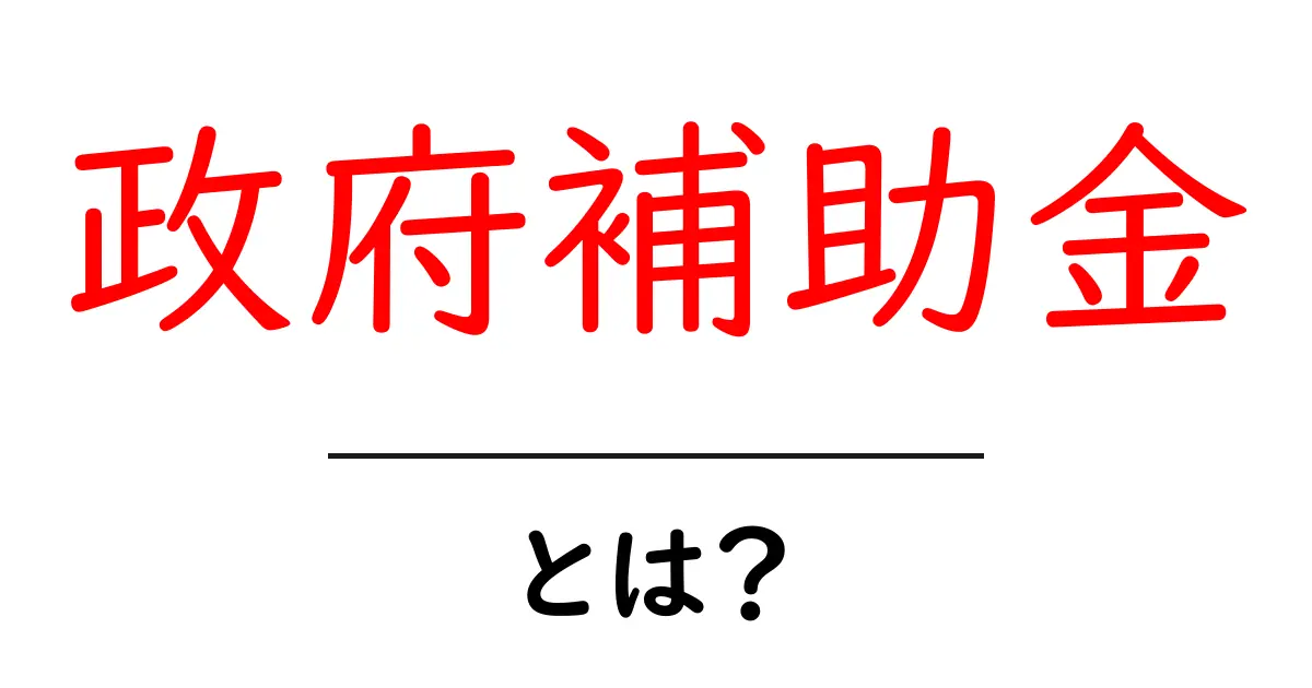 政府補助金とは?知られざる制度のメリットと活用法共起語・同意語も併せて解説!