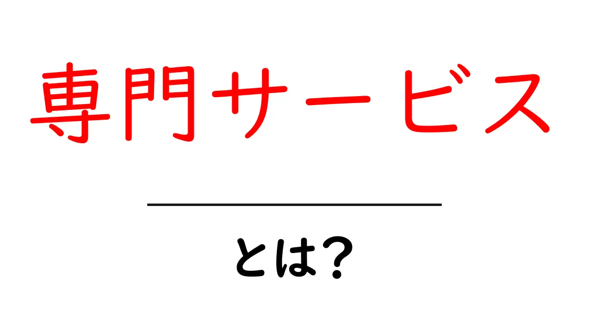 専門サービスとは? 特徴や種類をわかりやすく解説!共起語・同意語も併せて解説!