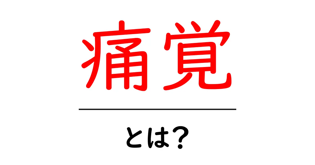 痛覚とは？その仕組みと私たちの生活への影響をわかりやすく解説共起語・同意語も併せて解説！