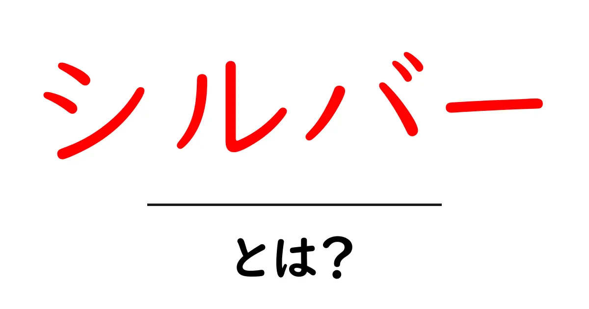 シルバーとは？その魅力と使い道を徹底解説！共起語・同意語も併せて解説！