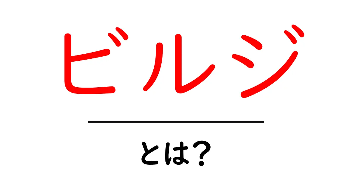 ビルジとは?その意味と重要性をわかりやすく解説共起語・同意語も併せて解説!
