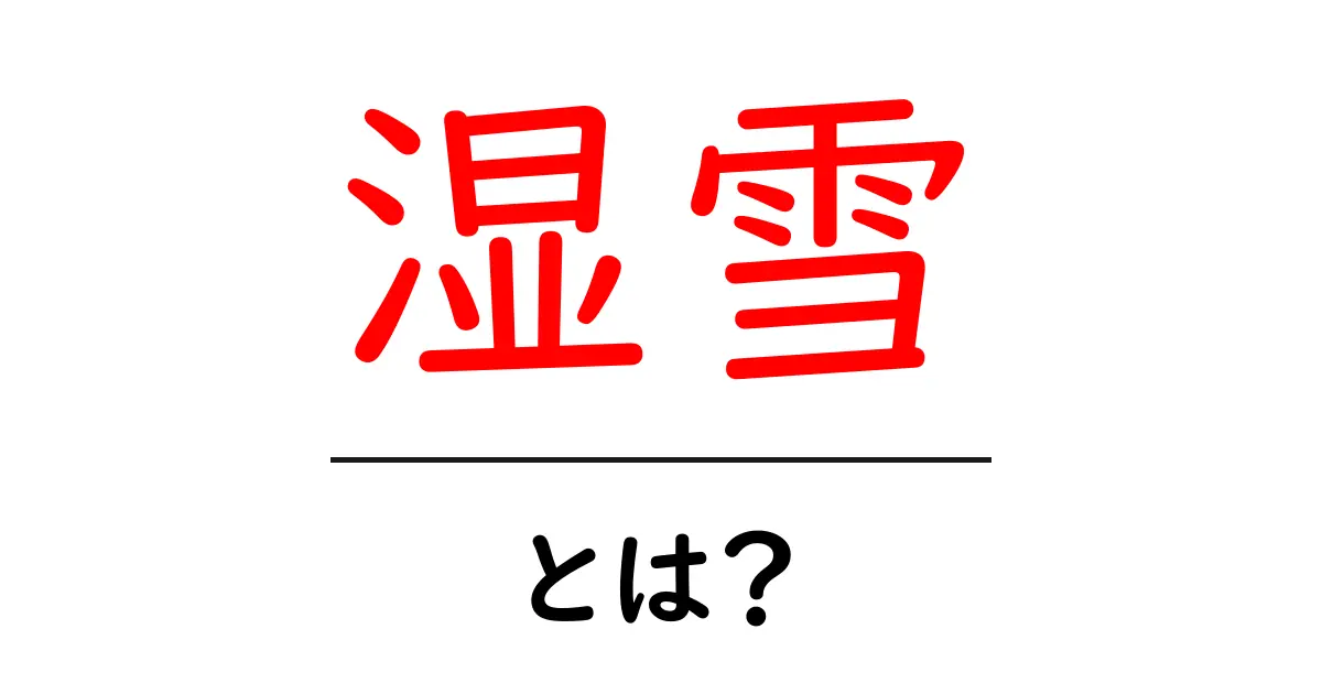 湿雪とは？その特徴と影響を分かりやすく解説共起語・同意語も併せて解説！