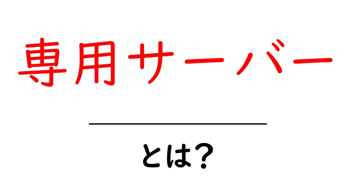 専用サーバーとは?初心者でもわかる完全ガイド共起語・同意語も併せて解説!