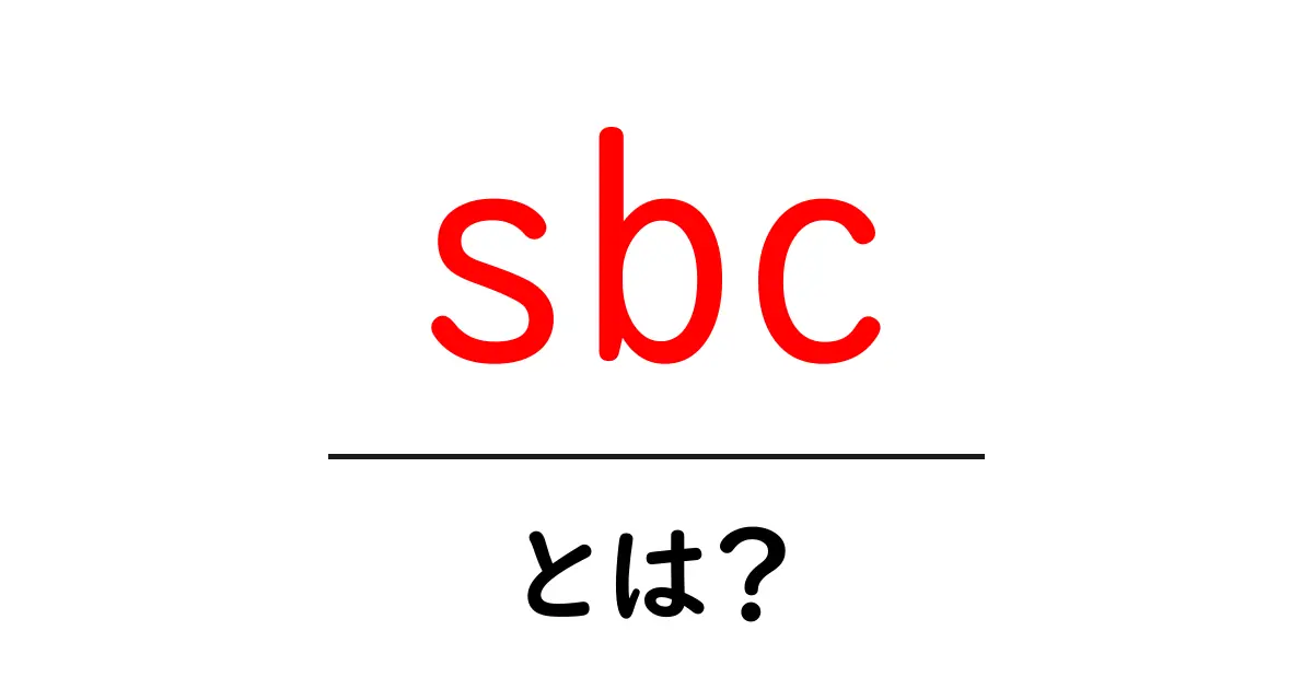 SBCとは?知っておきたい基本とその活用法共起語・同意語も併せて解説!