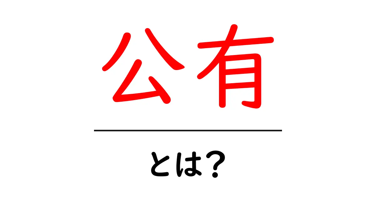 公有とは?公共の資源や権利について知っておこう!共起語・同意語も併せて解説!