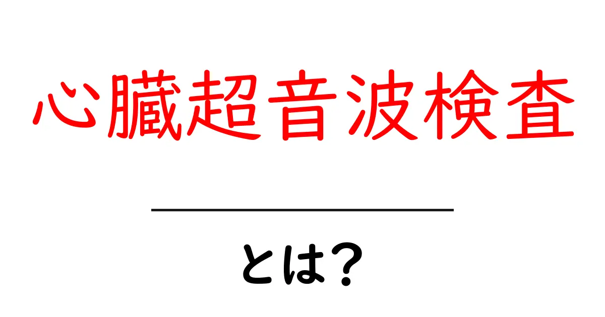 心臓超音波検査って何?あなたの心臓を守るための重要な検査共起語・同意語も併せて解説!