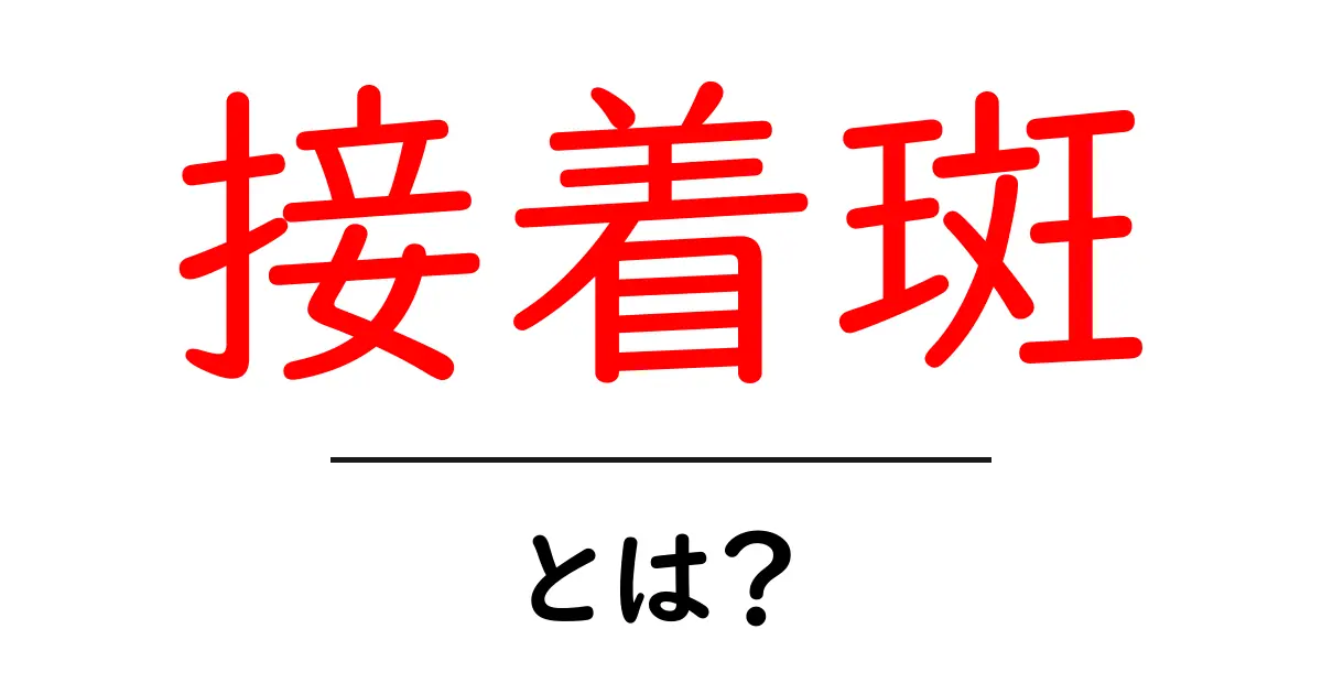 接着斑とは？その意味と重要性をわかりやすく解説共起語・同意語も併せて解説！