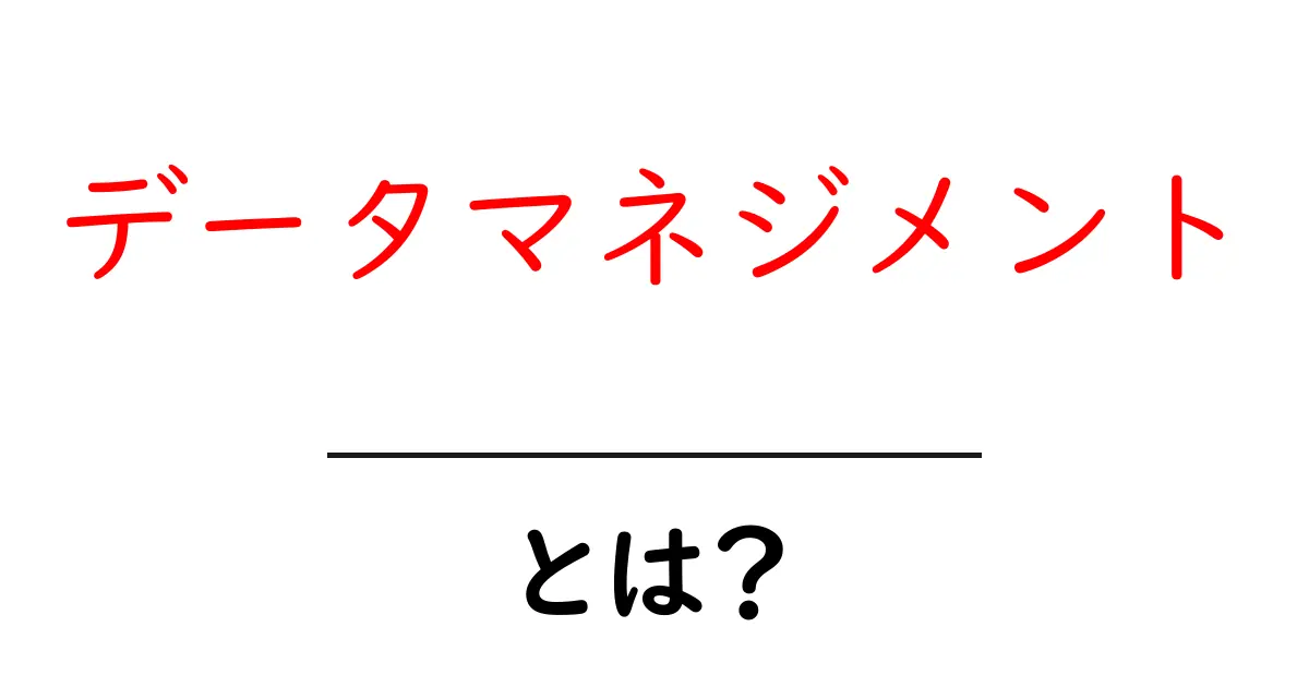 データマネジメントとは?初心者でもわかる基礎知識共起語・同意語も併せて解説!