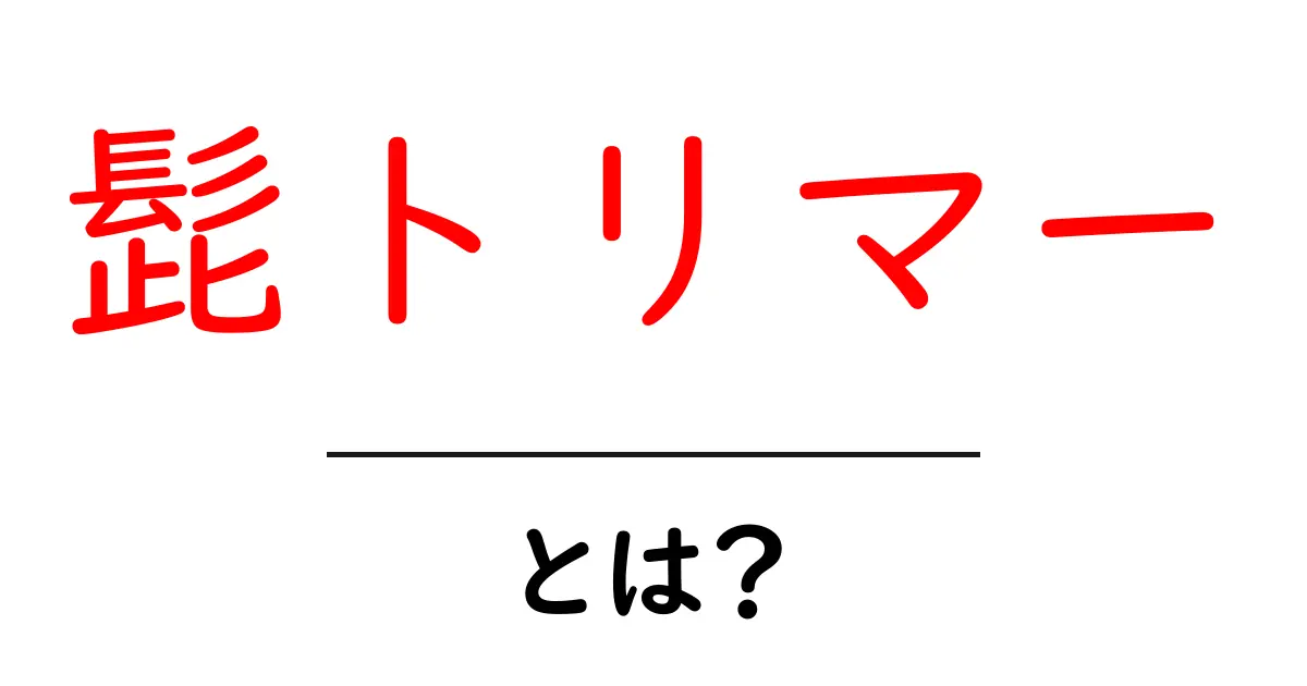 髭トリマーとは？初心者でもわかる、おすすめの使い方と選び方共起語・同意語も併せて解説！